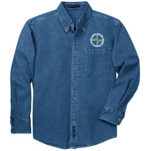 Fern Creek High Power Rifle Range - Port Authority® Heavyweight Denim Shirt - S100 (White Logo) DTF