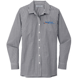Port Authority® Women's Broadcloth Gingham Easy Care Shirt - LW644 (Blue Logo)