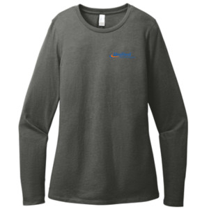District® Women’s Perfect Blend® CVC Long Sleeve Tee - DT110 (Blue Logo)