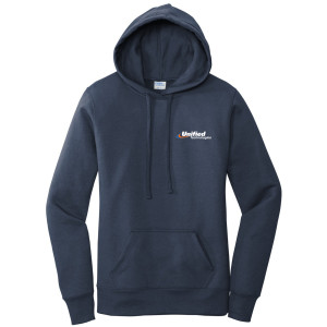Port & Company® Women's Core Fleece Pullover Hooded Sweatshirt - LPC78H (White Logo)