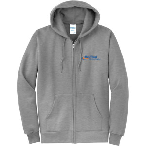 Port & Company® Core Fleece Full-Zip Hooded Sweatshirt - PC78ZH (Blue Logo)