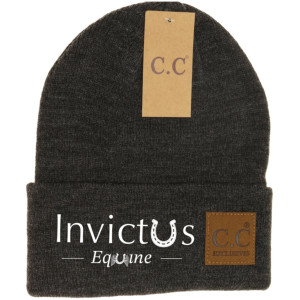 Dark Gray Embroidered C.C. Beanie