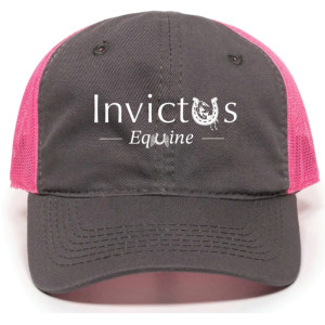 Charcoal and Neon Pink Embroidered Cap