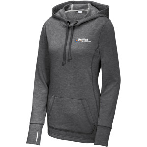 Sport-Tek ® Ladies PosiCharge ® Tri-Blend Wicking Fleece Hooded Pullover - LST296 (White Logo)