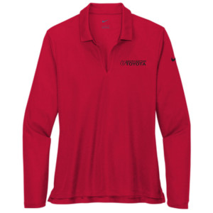 South Dayton Toyota – NKDC2105 Nike Ladies Dri-FIT Micro Pique 2.0 Long Sleeve Polo (All Black Logo)