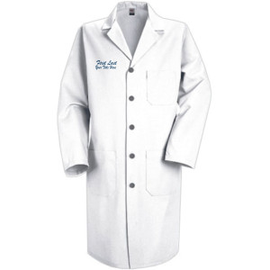 RIGHT CHEST TEXT ON BLANK STUDENT LAB COAT