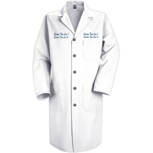 LEFT+RIGHT CHEST TEXT ON BLANK STUDENT LAB COAT