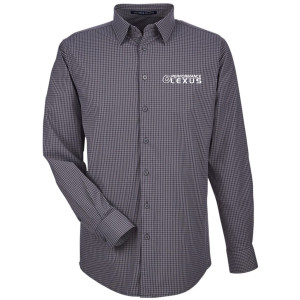 Performance Lexus - Devon & Jones Men's CrownLux Performance® Tonal Mini Check Woven Dress Shirt - DG535