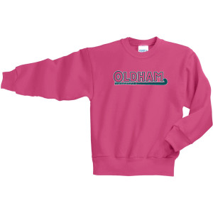 Port & Co™ Youth Core Fleece Crewneck Sweatshirt - PC90Y (Youth - Green W Outline)