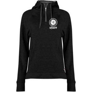 Ladies Hooded 1/4 Zip - Wht Ink