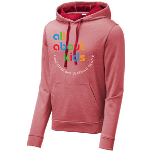 Sport-Tek ® PosiCharge ® Sport-Wick ® Heather Fleece Hooded Pullover – ST264 (White Full Front Logo)
