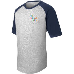 Sport-Tek® Short Sleeve Colorblock Raglan Jersey – T201 (Grey Left Chest Logo)