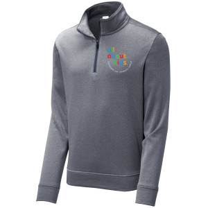 Sport-Tek ® PosiCharge ® Sport-Wick ® Heather Fleece 1/4-Zip Pullover – ST263 (White Logo Left Chest)