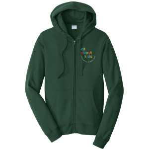 Port & Company® Fan Favorite™ Fleece Full-Zip Hooded Sweatshirt – PC850ZH (White Logo Left Chest)