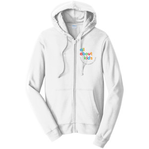 Port & Company® Fan Favorite™ Fleece Full-Zip Hooded Sweatshirt – PC850ZH (Grey Left Chest Logo)