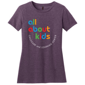 District® Women’s Perfect Blend® CVC Tee - DM108L (White Full Front Logo)