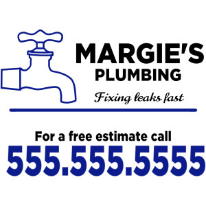 Yard Sign – Businesses – Tags: plumber, plumbing, water, heater, leak, leaks, flood, repair, fix, handyman, handywoman, service, toolbox, contractor