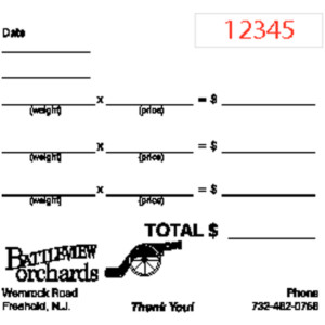 Battleview Orchards Pick-Your-Own Receipt
