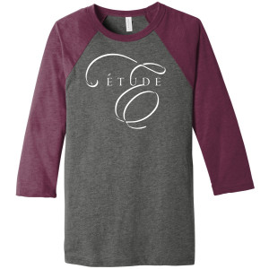 Bella+Canvas - 3/4 Sleeve Baseball Tee - Grey/Maroon