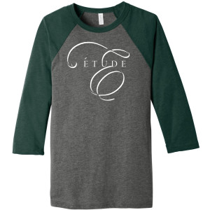 Bella+Canvas - 3/4 Sleeve Baseball Tee - Grey/Emerald