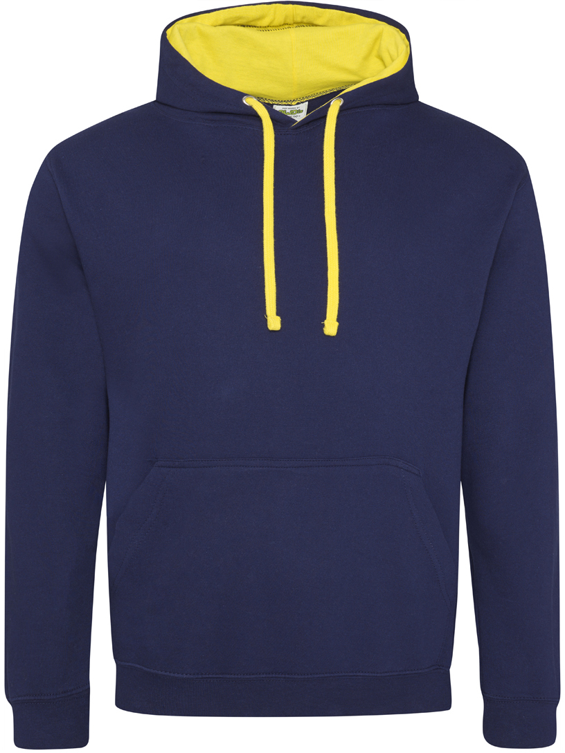 Just Hoods by AWDis JHA003 Adult Midweight Varsity Contrast Hooded Sweatshirt - Sky Blu/ Arc WHT - XL