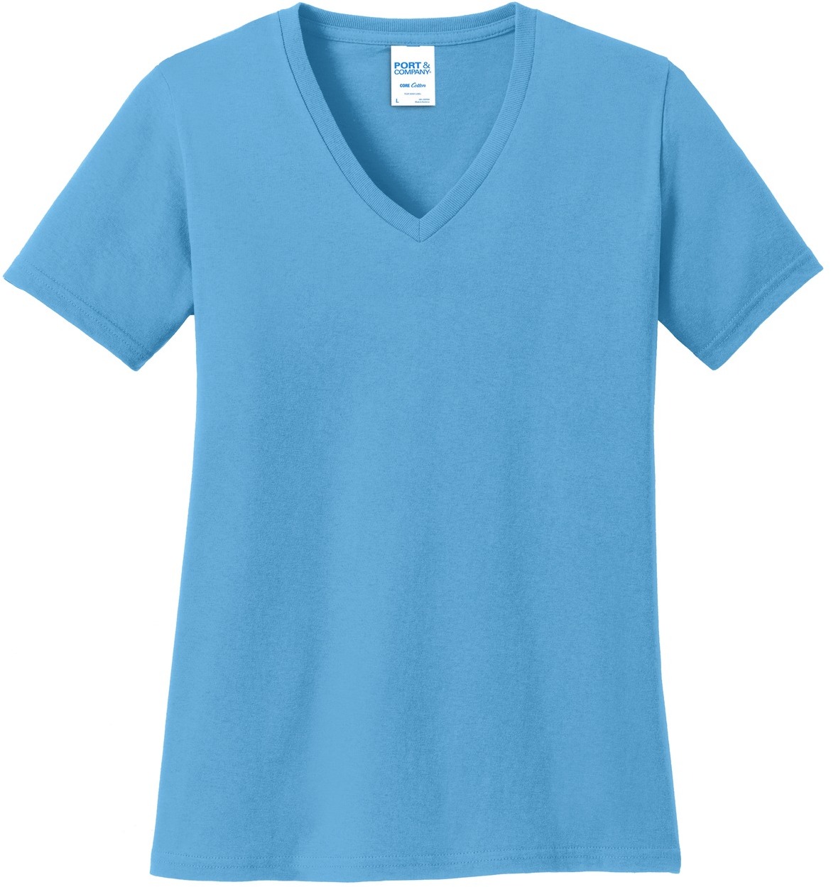 Port & Company Ladies Core Cotton V-Neck Tee - Image 6