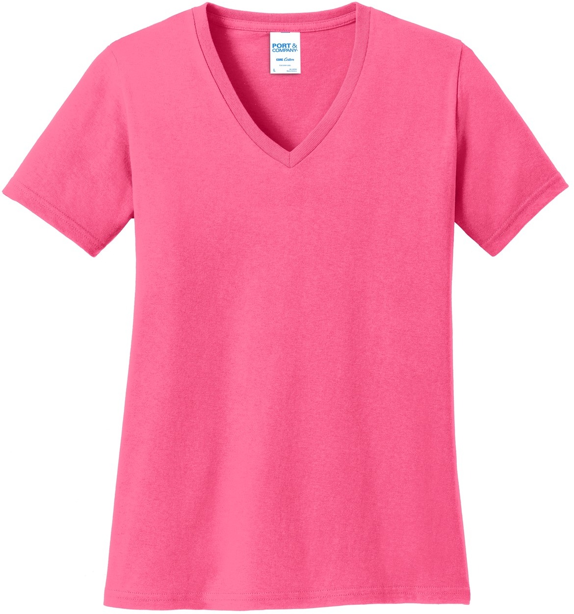 Port & Company Ladies Core Cotton V-Neck Tee - Image 16
