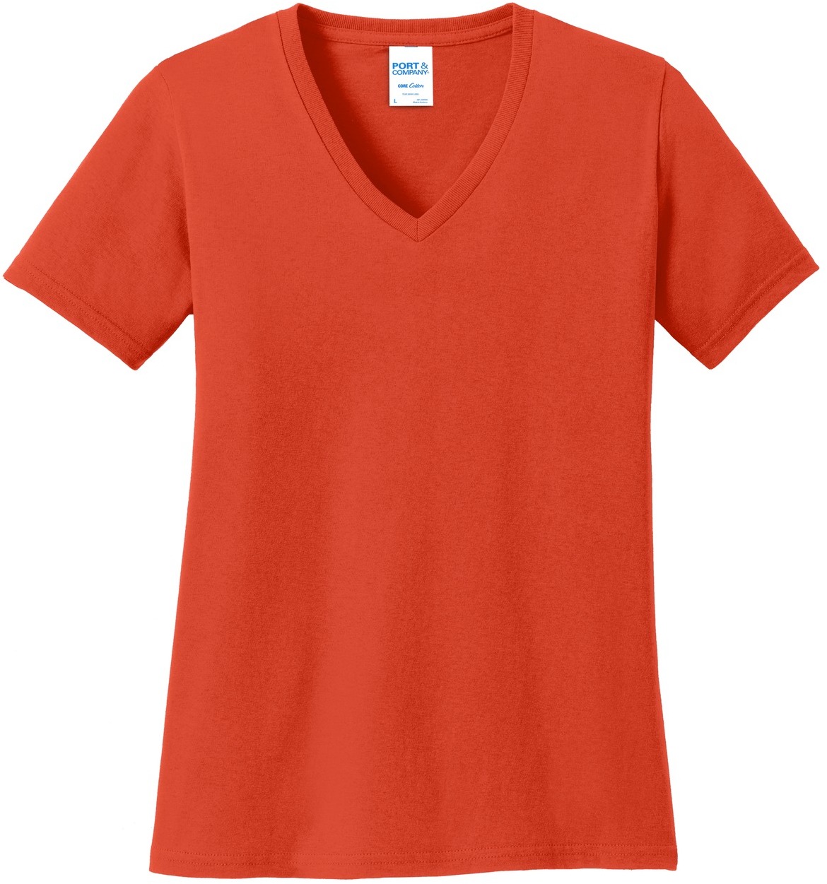 Port & Company Ladies Core Cotton V-Neck Tee - Image 17