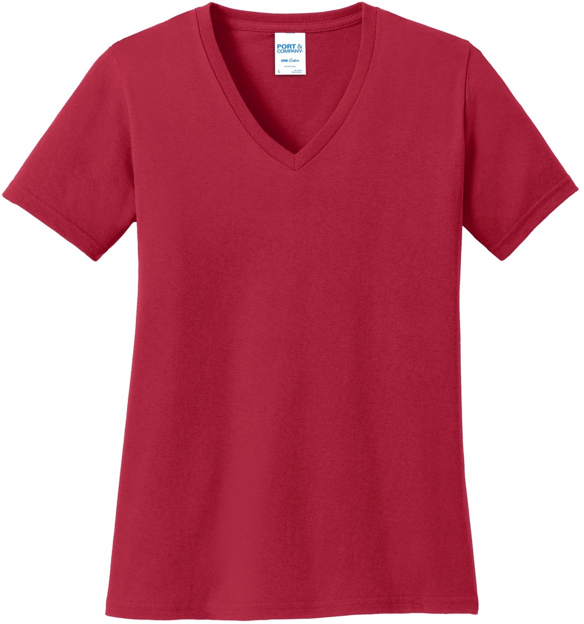 Port & Company Ladies Core Cotton V-Neck Tee - Image 18