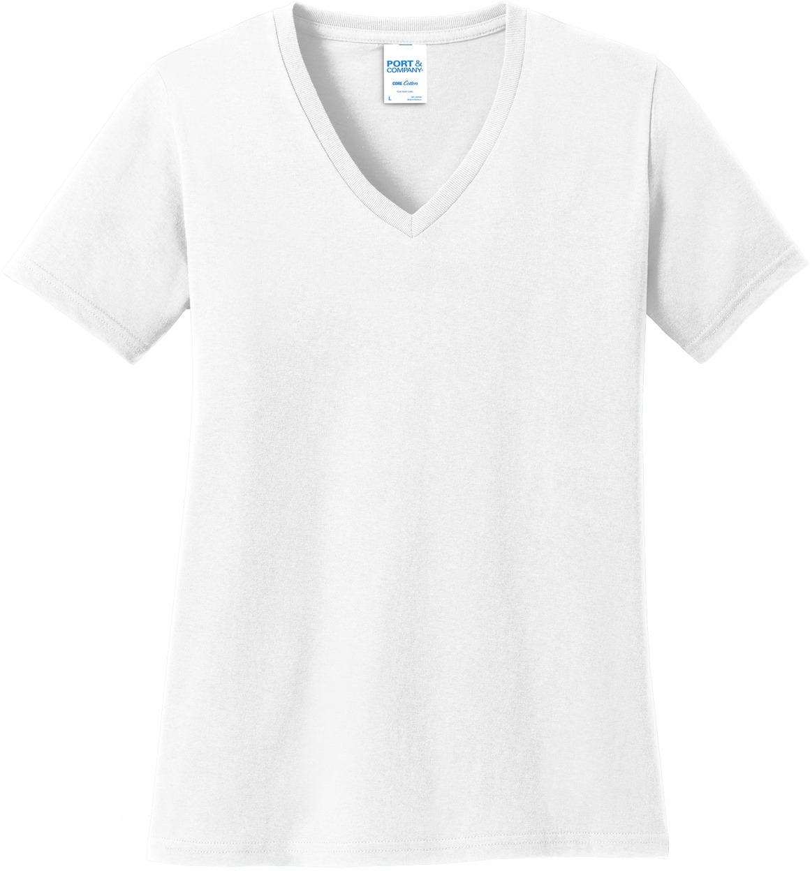 Port & Company Ladies Core Cotton V-Neck Tee - Image 20