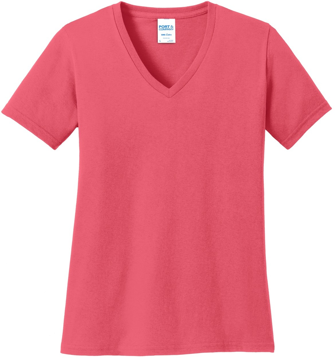 Port & Company Ladies Core Cotton V-Neck Tee - Image 22