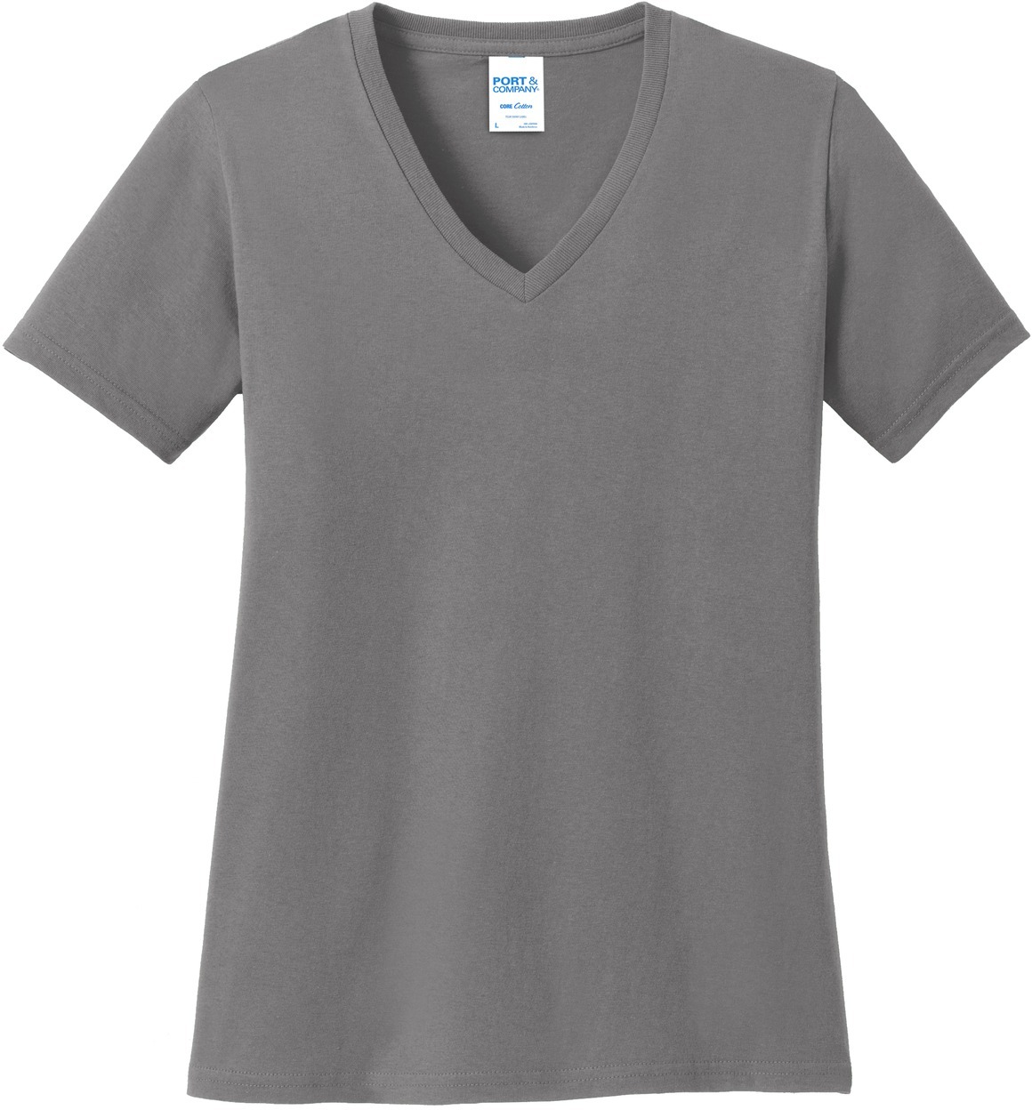 Port & Company Ladies Core Cotton V-Neck Tee - Image 23