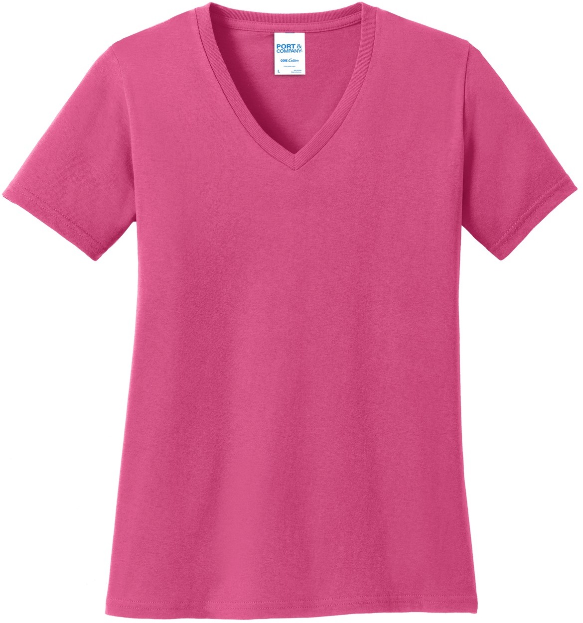 Port & Company Ladies Core Cotton V-Neck Tee - Image 25