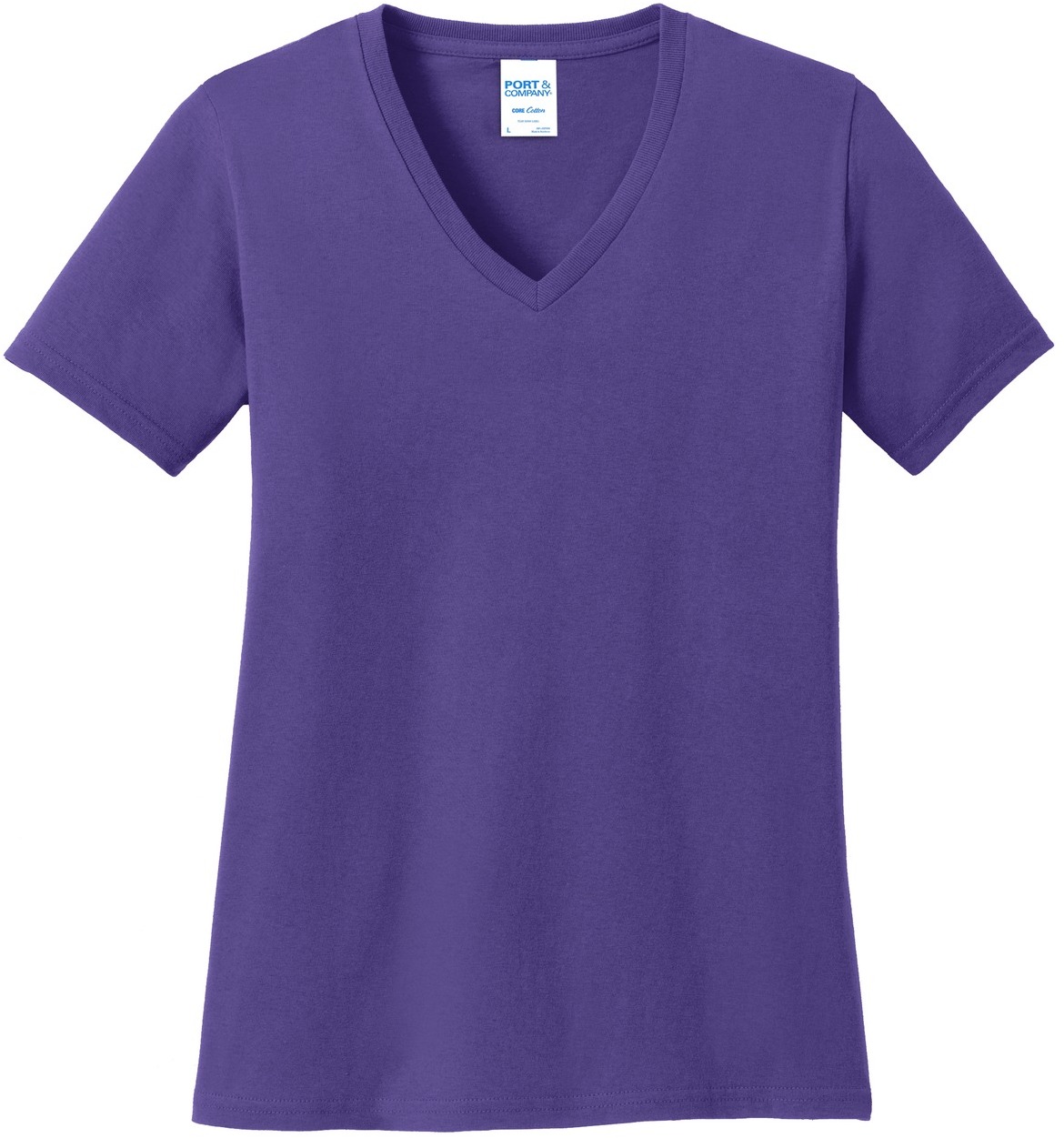 Port & Company Ladies Core Cotton V-Neck Tee - Image 28