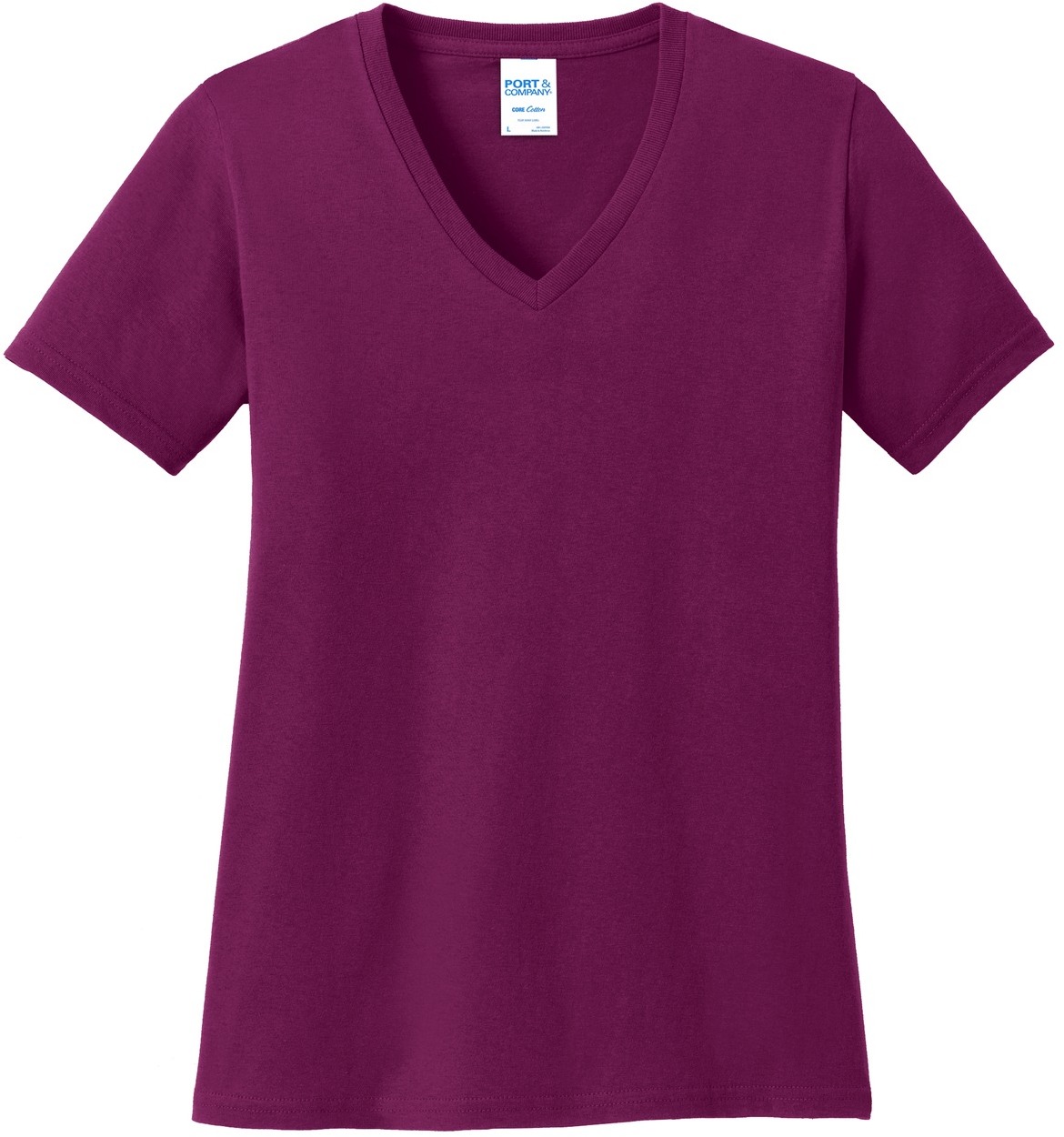 Port & Company Ladies Core Cotton V-Neck Tee - Image 29