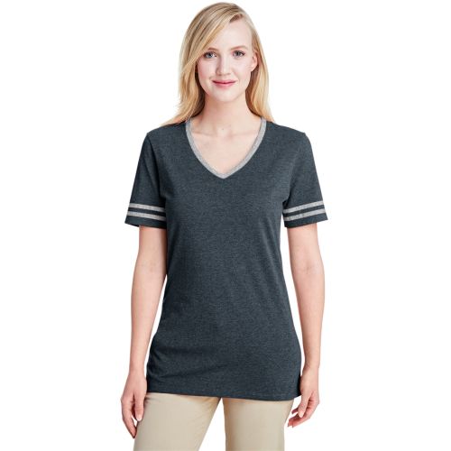 Ladies’ 4.5 oz. TRI-BLEND Varsity V-Neck T-Shirt