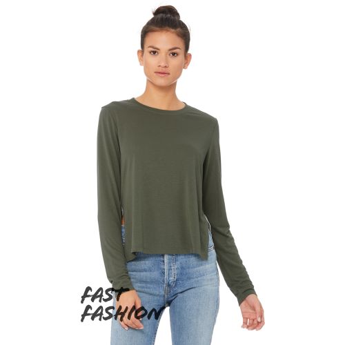 Fast Fashion Ladies’ Side Slit Long-Sleeve T-Shirt