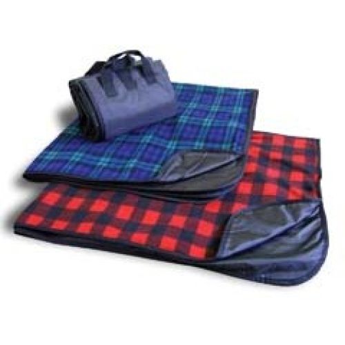 Fleece/Nylon Plaid Picnic Blanket