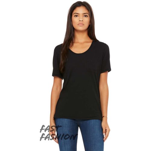 Fast Fashion Ladies’ Flowy Pocket T-Shirt