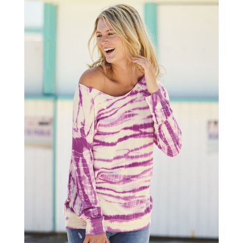 Women’s French Terry Off-the-Shoulder Tie-Dyed Sweatshirt