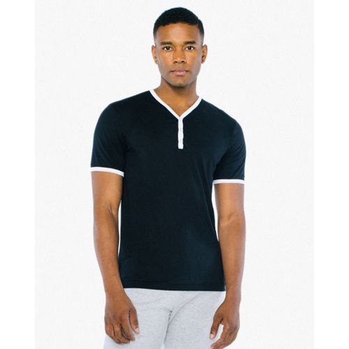 Unisex Poly-Cotton V-Neck Henley