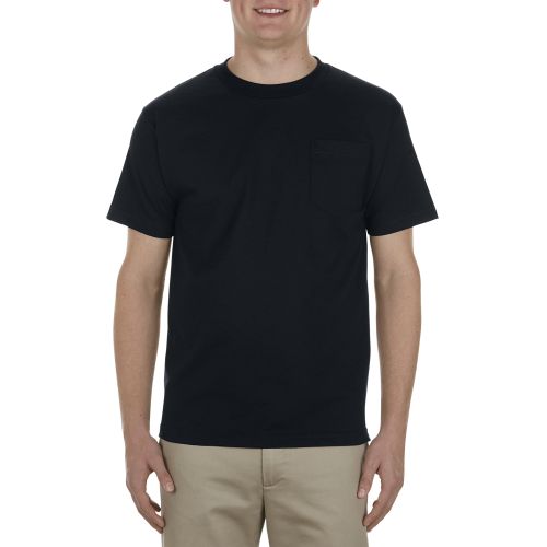 Adult 5.1 oz., 100% Soft Spun Cotton Pocket T-Shirt
