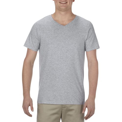 Adult 4.3 oz., Ringspun Cotton V-Neck T-Shirt