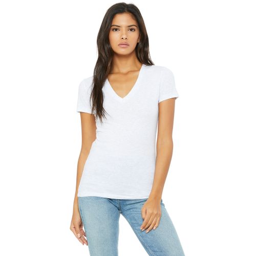 Ladies’ Jersey Short-Sleeve Deep V-Neck T-Shirt