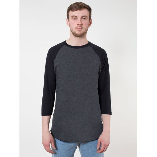 Unisex Poly-Cotton USA Made 3/4-Sleeve Raglan T-Shirt