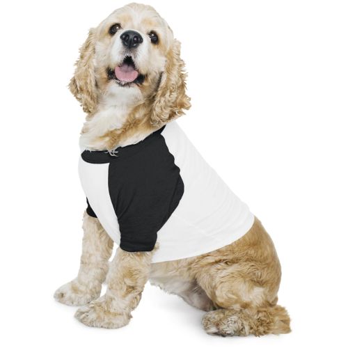 Poly-Cotton 3/4-Sleeve Raglan Dog T-Shirt