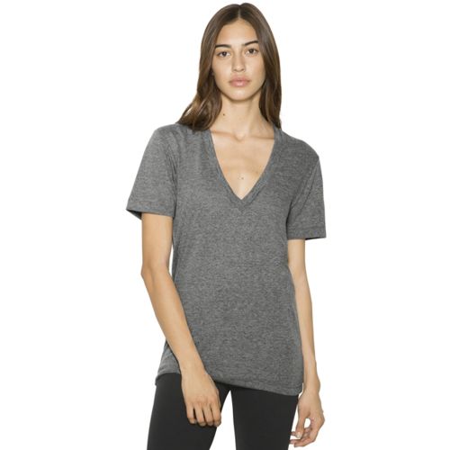 Unisex Tri-Blend Short-Sleeve Deep V-Neck T-Shirt