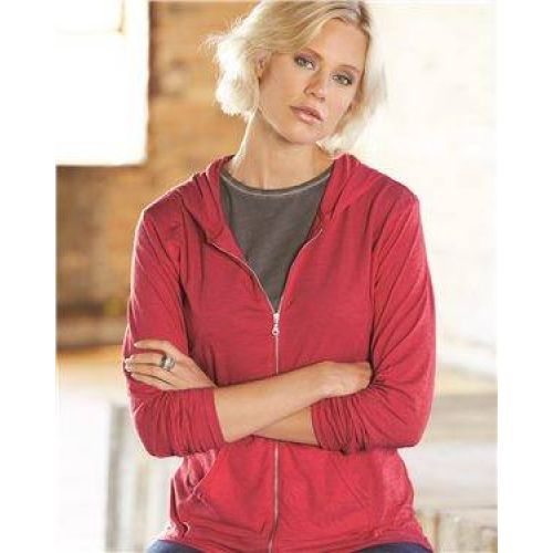 Triblend Women’s Hooded Full-Zip T-Shirt