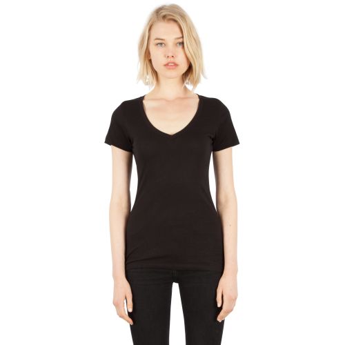 Ladies’ CVC Deep V-Neck T-Shirt