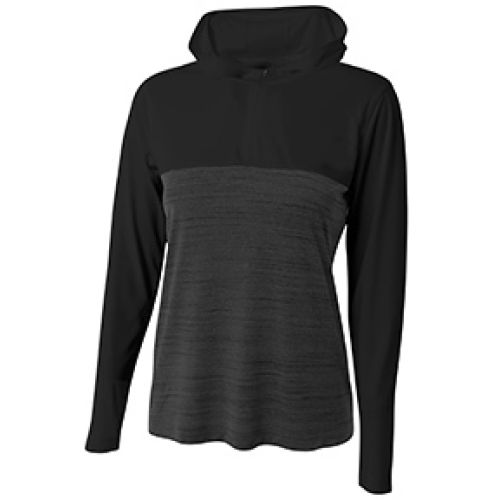 Ladies’ Slate Quarter-Zip Hooded Sweatshirt